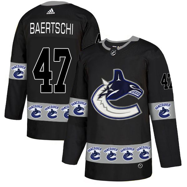Men Vancouver Canucks #47 Baertschi Black Adidas Fashion NHL Jersey->calgary flames->NHL Jersey